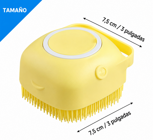 Cepillo de Baño para Perros y Gatos – Masajeador con Dispensador de Jabón